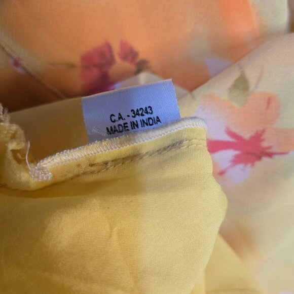 Y2K Tango Mango Yellow Floral Ruffled Dress Size S Asymmetric Hem Fairy - Picture 11 of 11